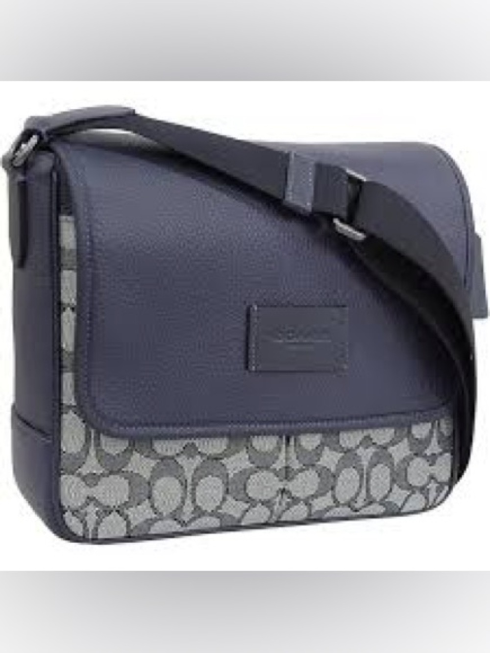 Coach Unisex Map Bag 26 Calf Leather and Jaquard - Navy (NWOT)